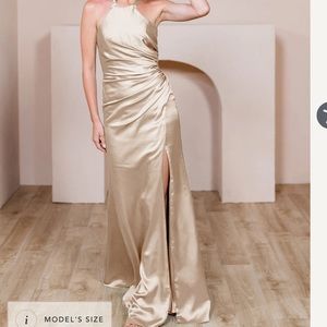 Reverly Fallon Satin Gold Champagne